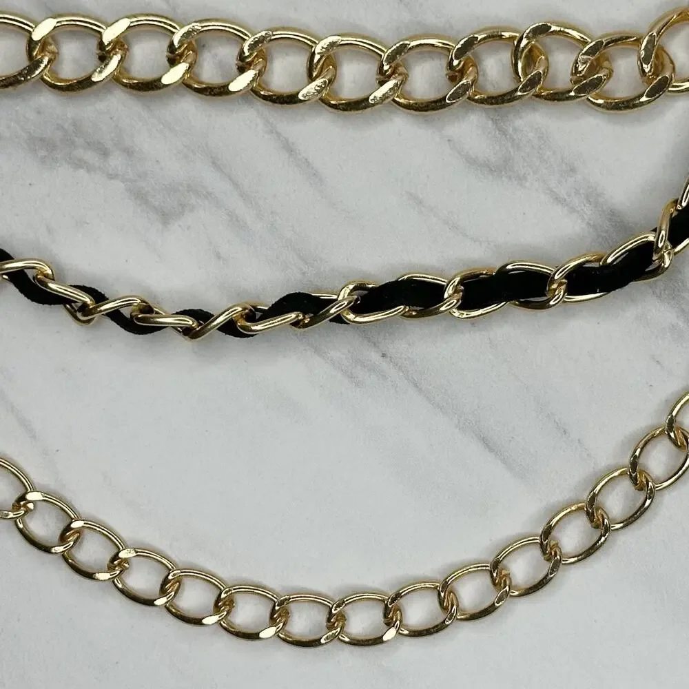 Chunky Gold Tone Multi Chain Link Belt Small/Medium (S/M) Y2K Festival ✨
